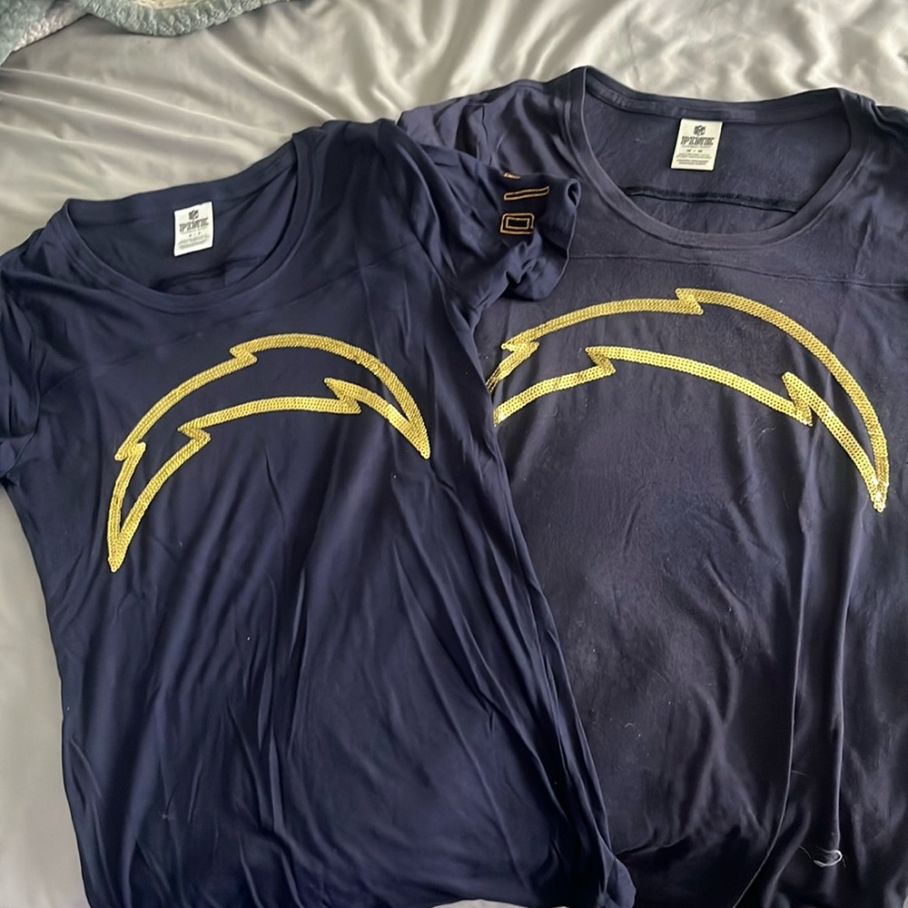 Rare sequin Los Angeles San Diego chargers Victoria secret pink tops